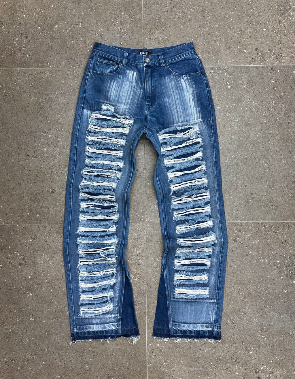 Distressed Blue Jeans