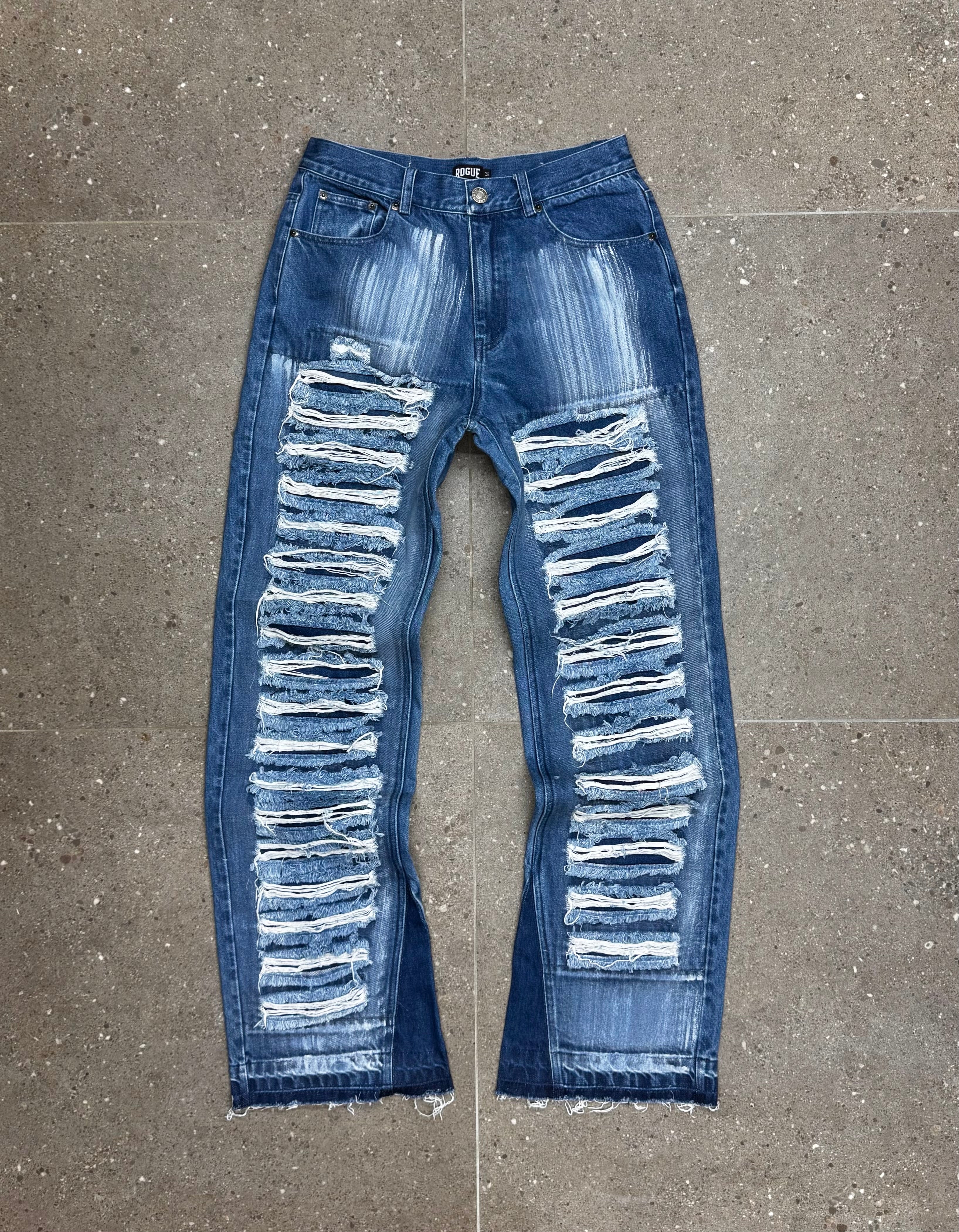 Distressed Blue Jeans