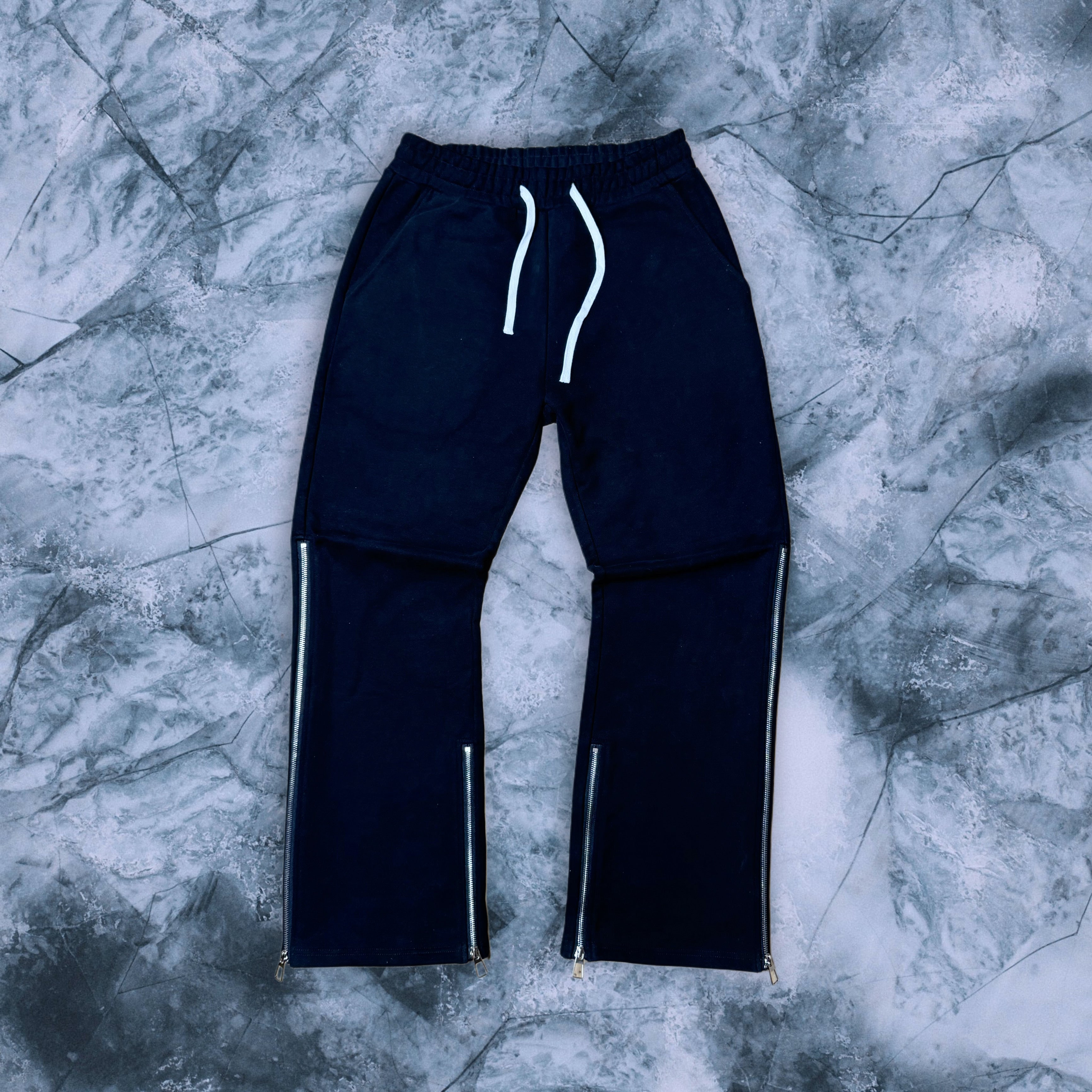 Black Zipper Joggers