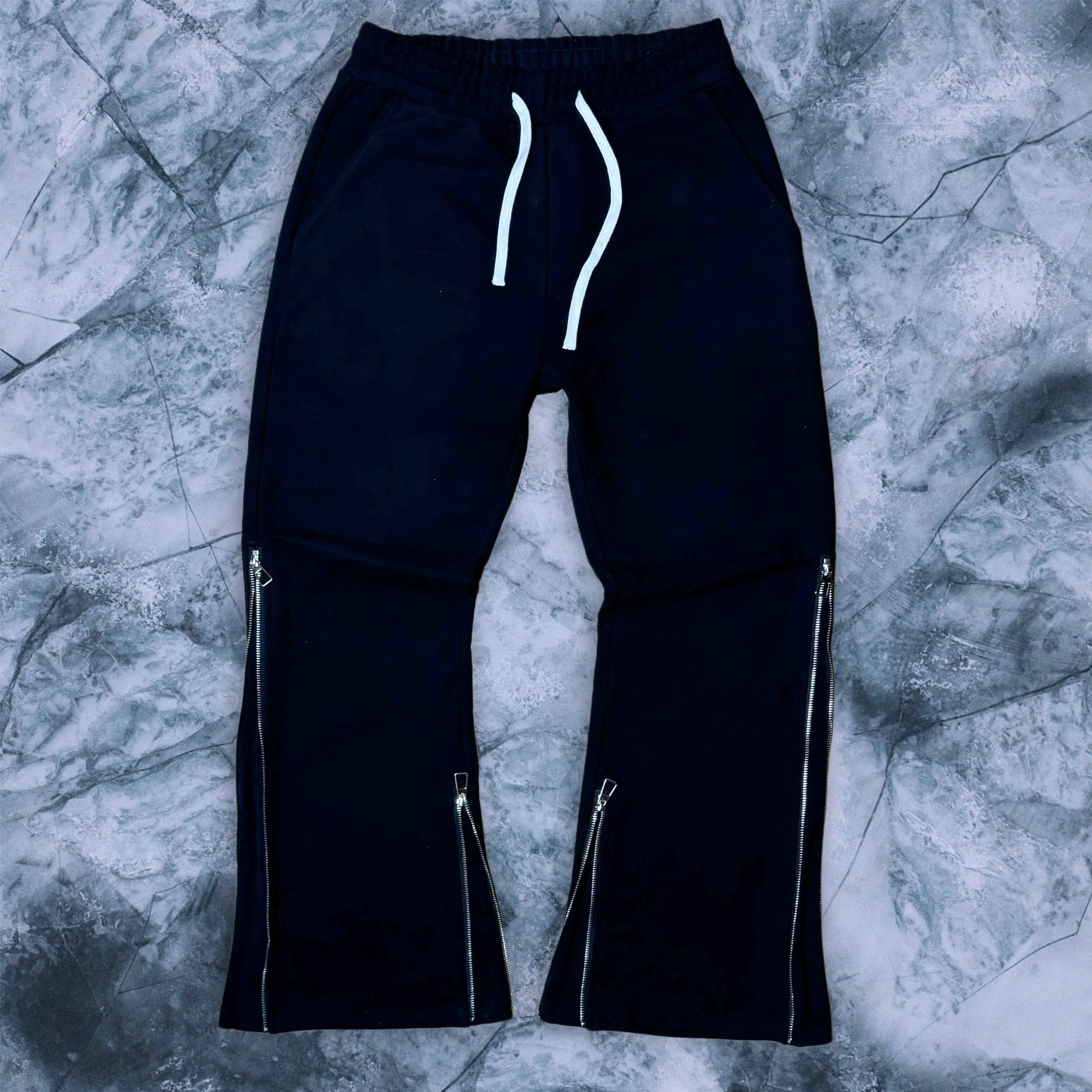 Black Zipper Joggers